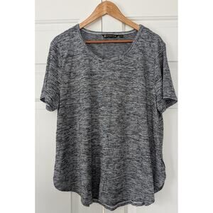 Athleta Breezy Textured Tee Stripe TALL